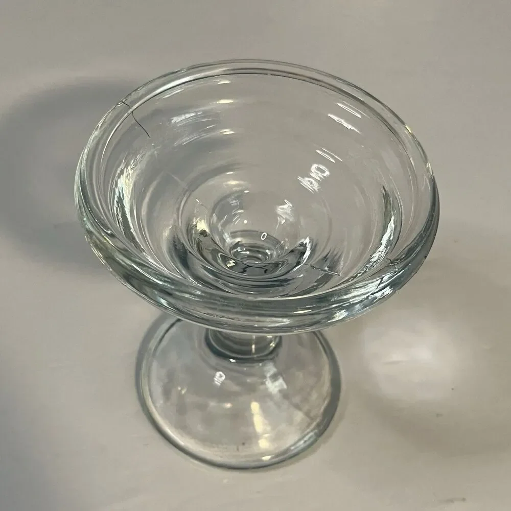 Vtg Clear Glass Fairy Lamp Pedestal Bottom Base Only Replacement PartyLite 4.25”